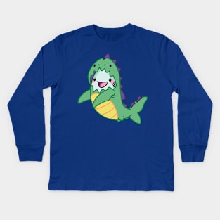 Byte's Costume: Dinosaur Kids Long Sleeve T-Shirt